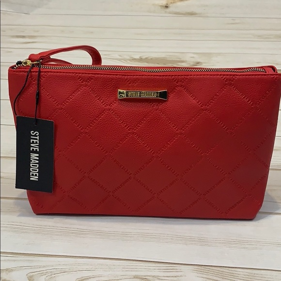 Steve Madden Handbags - CLEARANCE! Steve Madden Red Diamond Etched Bag NWT